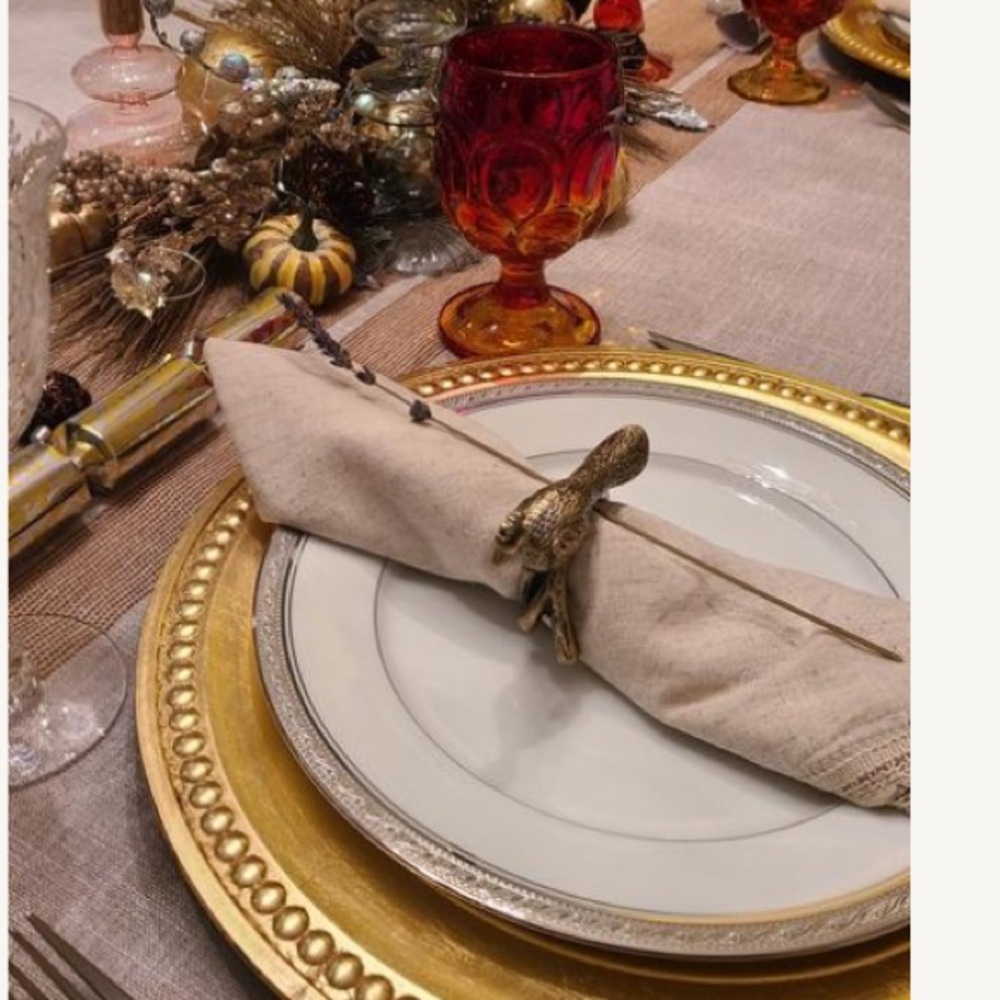 Anthropologie Pavo Peacock Napkin Rings - Set of 4 - NWT - Picture 3 of 11